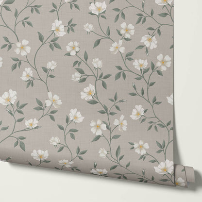 Tatjana Floral Chinoiserie Beige Ivory Wallpaper