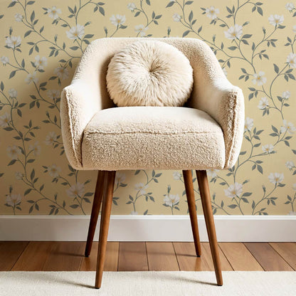 Tatjana Floral Chinoiserie Sunny Yellow Wallpaper