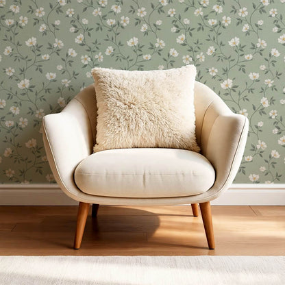 Tatjana Floral Chinoiserie Sage Green Wallpaper