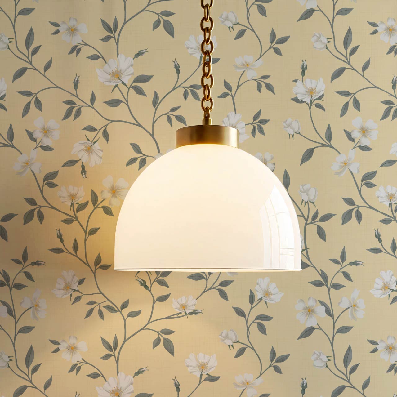 Tatjana Floral Chinoiserie Sunny Yellow Wallpaper