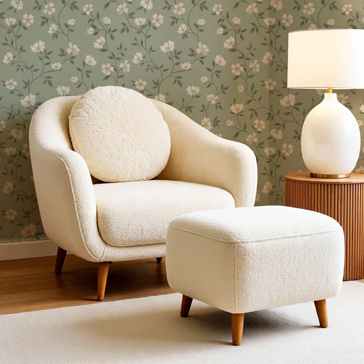 Tatjana Floral Chinoiserie Sage Green Wallpaper