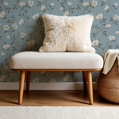 Tatjana Floral Chinoiserie Pale Blue Wallpaper