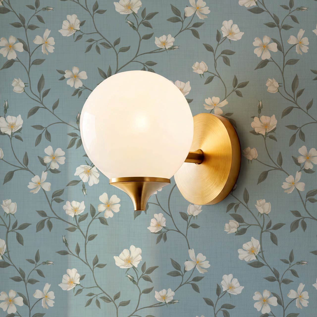 Tatjana Floral Chinoiserie Pale Blue Wallpaper