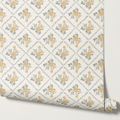 Taylor Farmhouse Rose Butter Wallpaper
