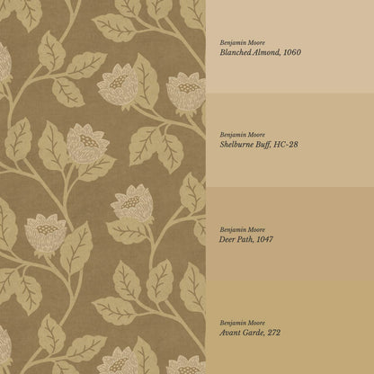 Teodora Country Blossom Mustard Seed Honey Wallpaper