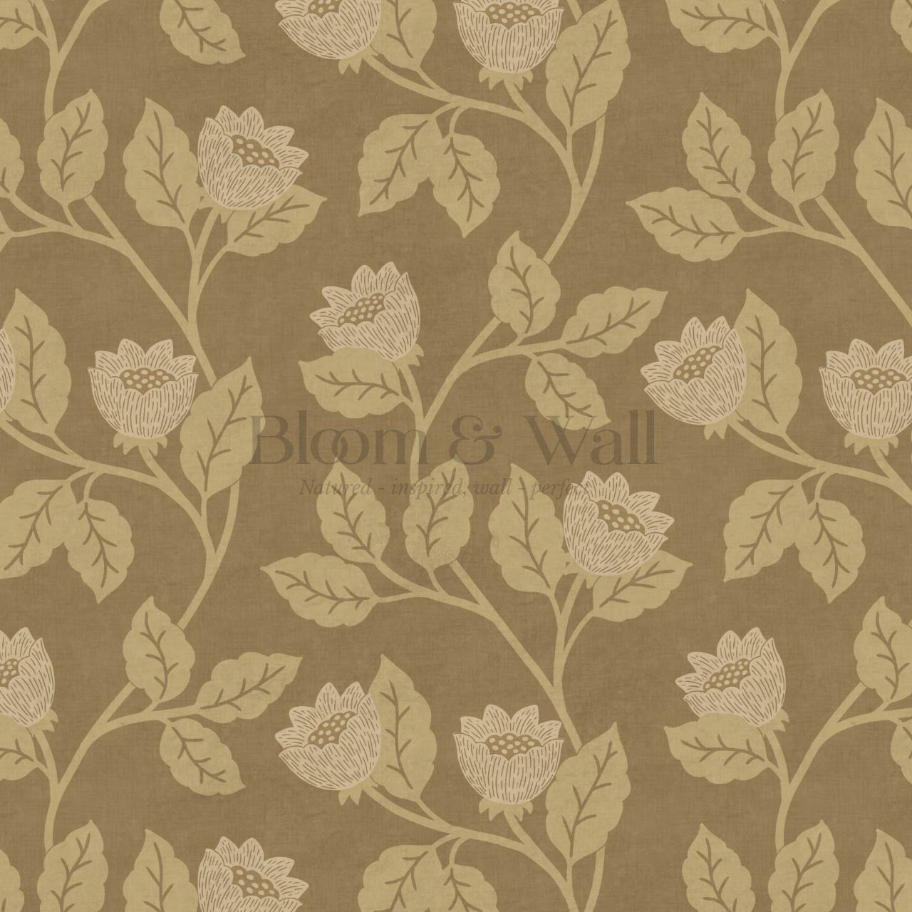 Teodora Country Blossom Mustard Seed Honey Wallpaper