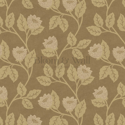 Teodora Country Blossom Mustard Seed Honey Wallpaper