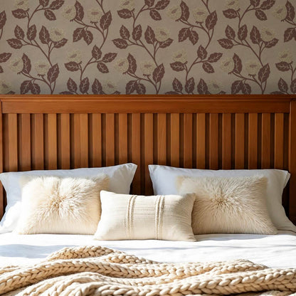 Teodora Country Blossom Stone Cocoa Wallpaper