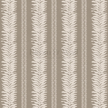 Teri Khaki Vertical Leaves Wallpaper