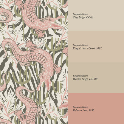 Tessa Bazaar Gator Pink Wallpaper