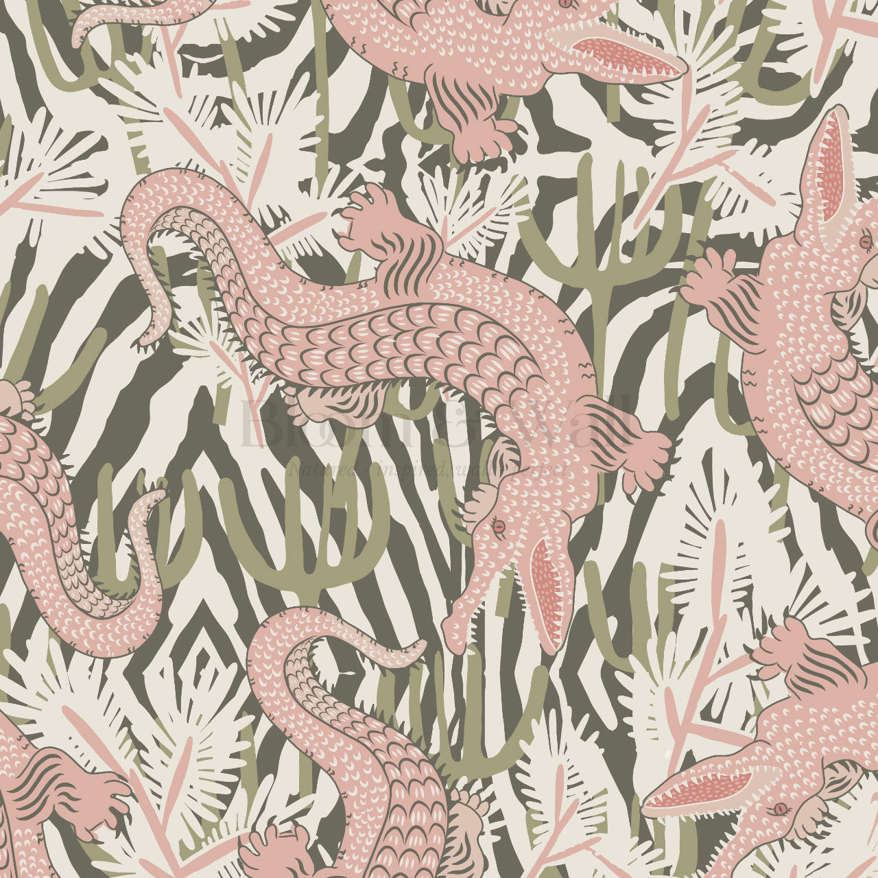 Tessa Bazaar Gator Pink Wallpaper
