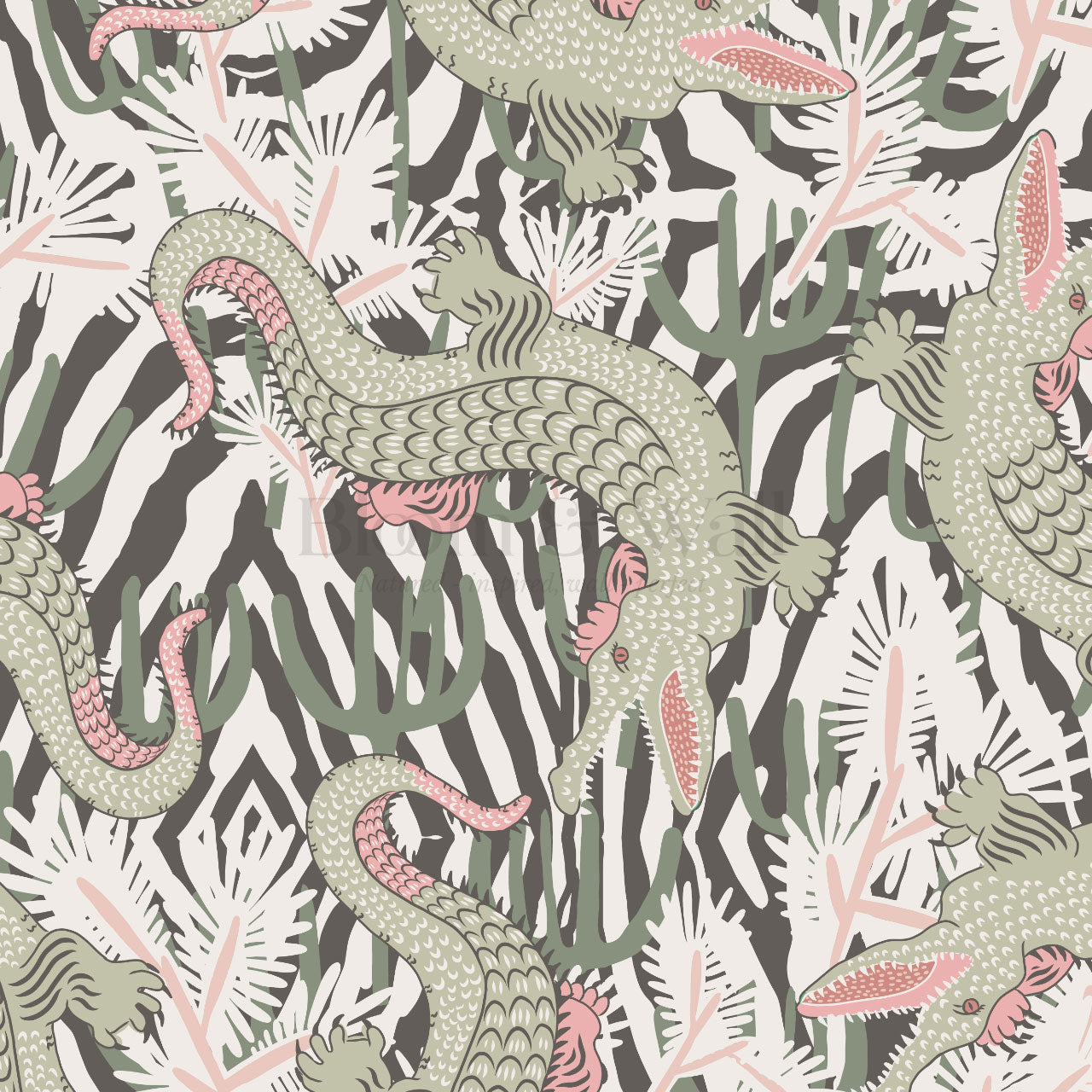 Tessa Bazaar Gator Sage Wallpaper