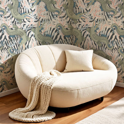 Tessa Bazaar Gator Slate Sage Wallpaper