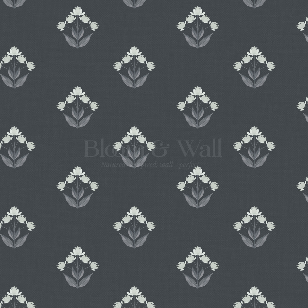 Thara Mirrored Bunch Slate Wallpaper