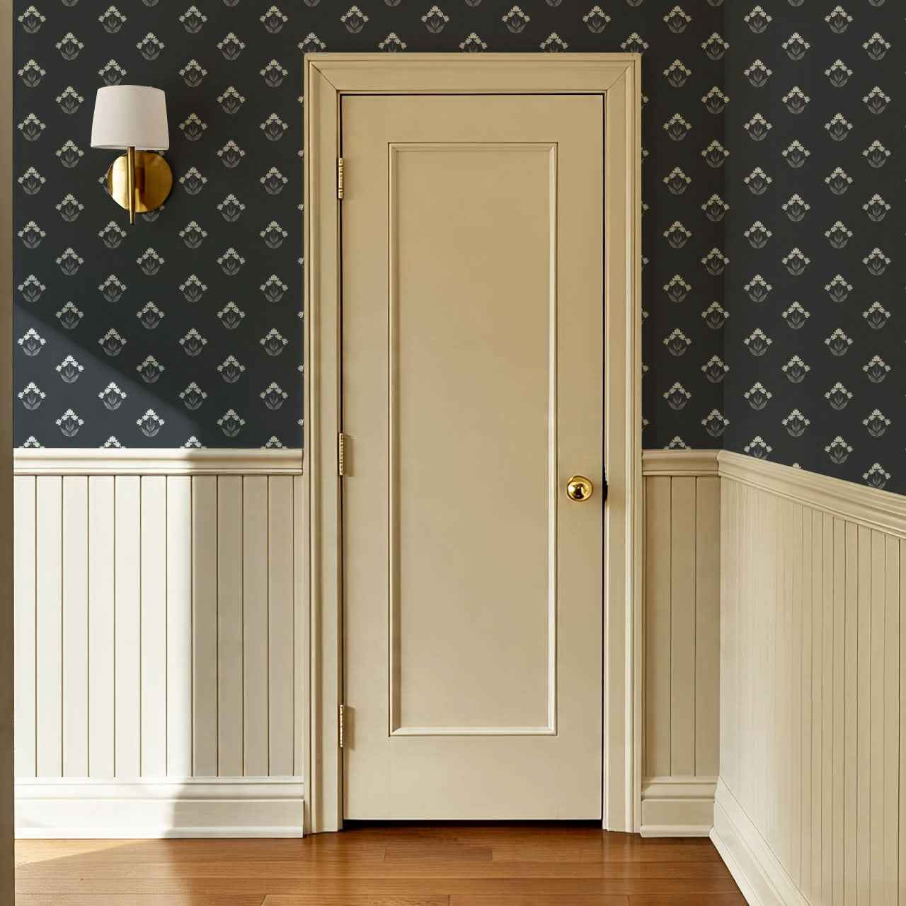 Thara Mirrored Bunch Slate Wallpaper