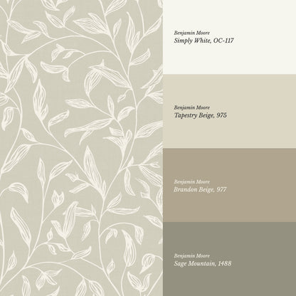 Thea Botanical Vines Neutral Wallpaper