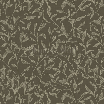 Thea Botanical Vines Deep Olive Wallpaper