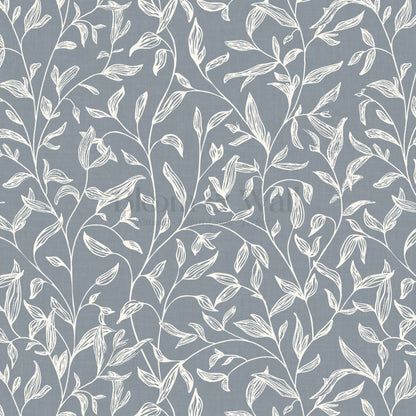 Thea Botanical Vines French Blue Pattern Wallpaper