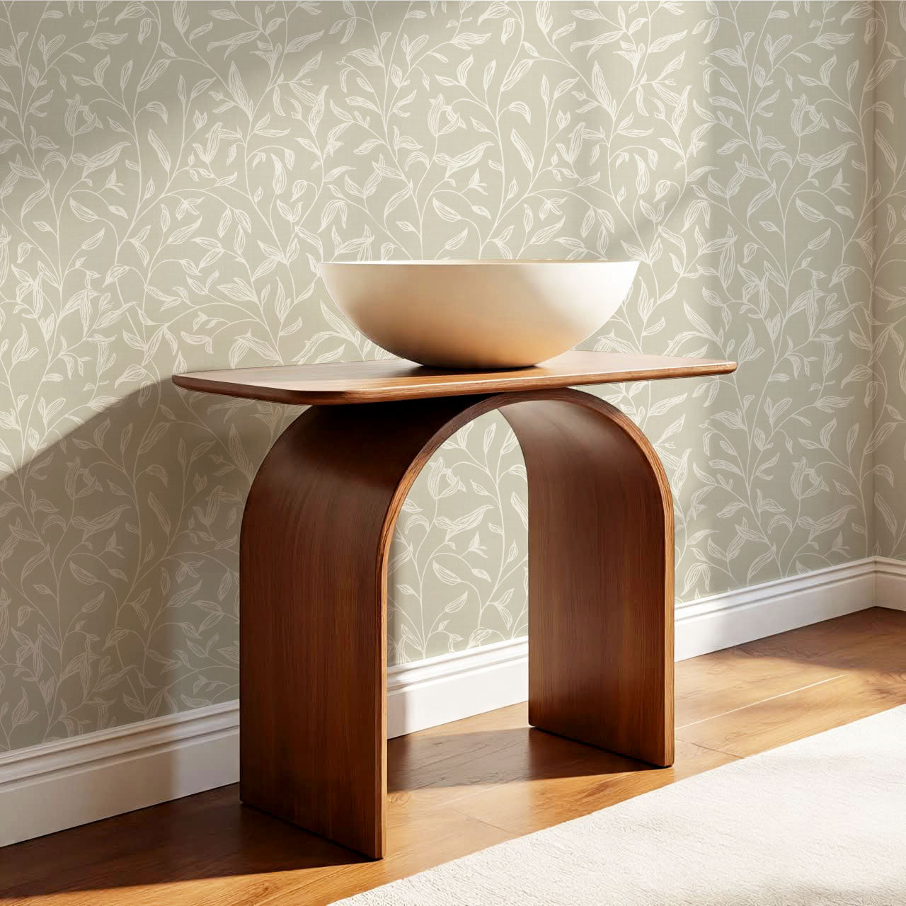 Thea Botanical Vines Neutral Wallpaper