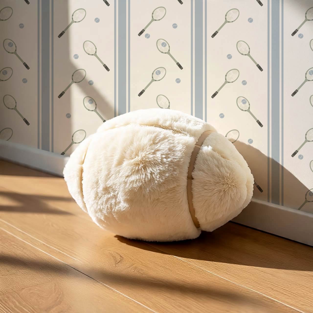 Theo Country Club Tennis Stripes Light Blue Green Wallpaper