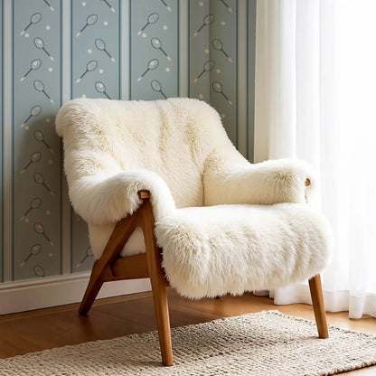 Theo Country Club Tennis Stripes Dusty Blue Wallpaper