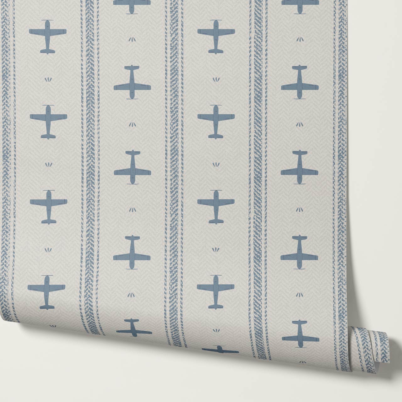 Theodore Vintage Planes Slate Wallpaper