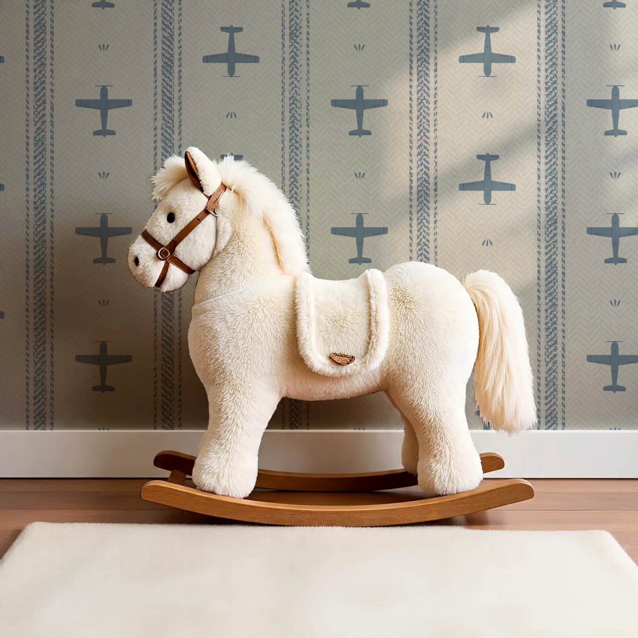 Theodore Vintage Planes Slate Wallpaper