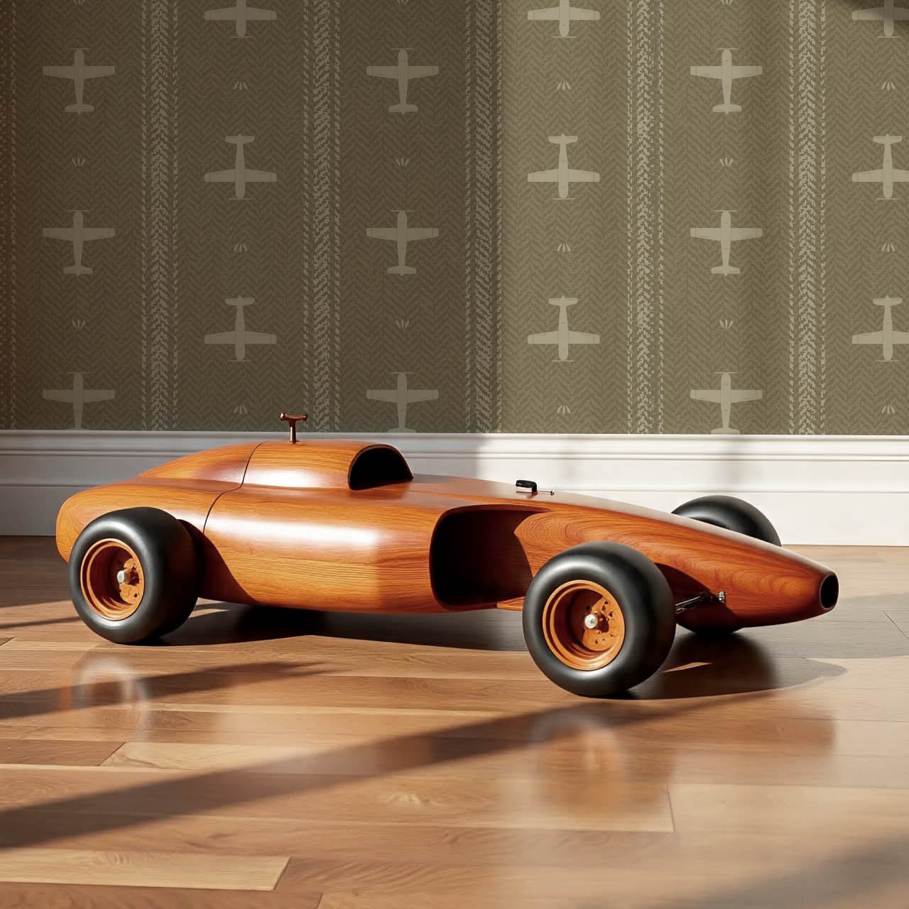 Theodore Vintage Planes Bayleaf Wallpaper