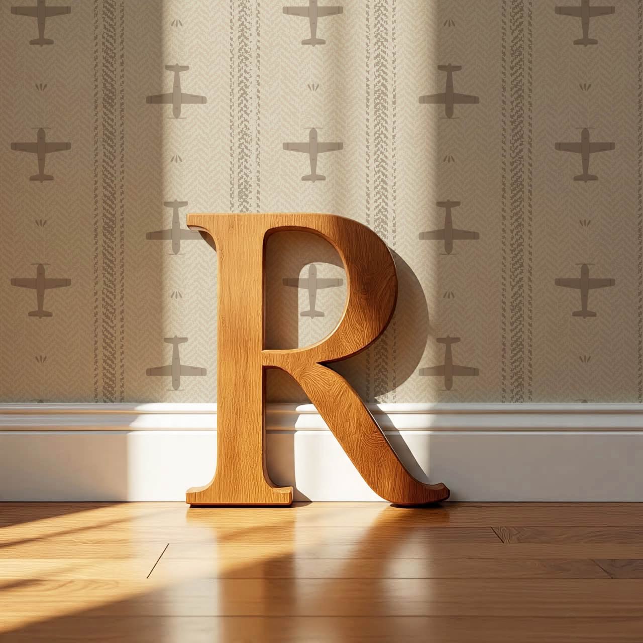 Theodore Vintage Planes Beige Wallpaper