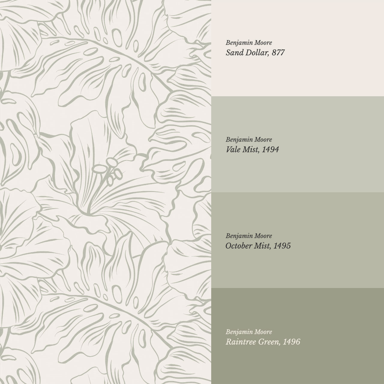 Tiana Large Monstera Cream Sage Wallpaper