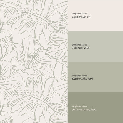 Tiana Large Monstera Cream Sage Wallpaper