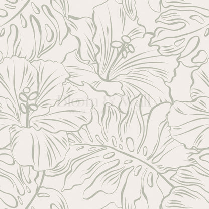 Tiana Large Monstera Cream Sage Wallpaper
