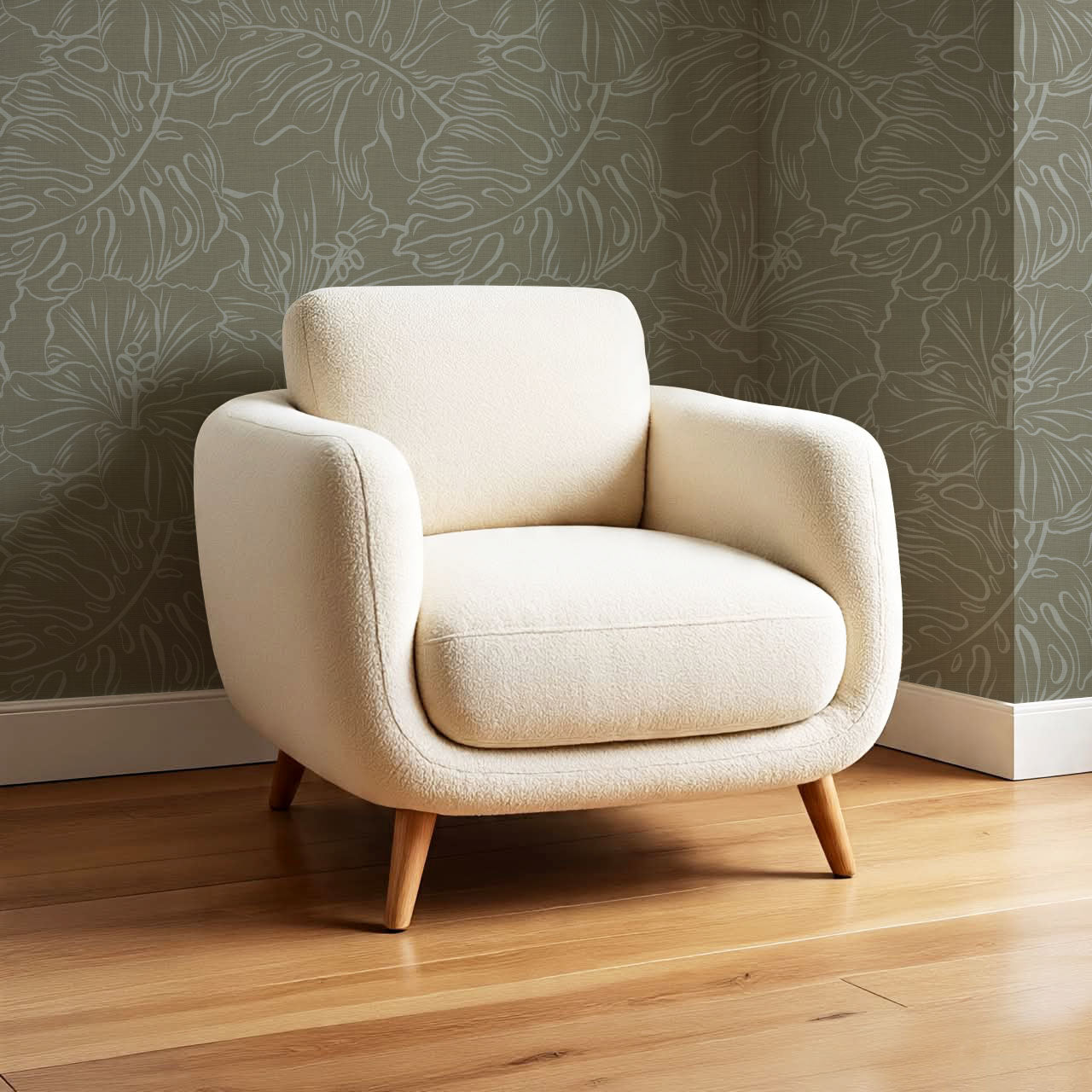 Tiana Large Monstera Moss Sage Wallpaper