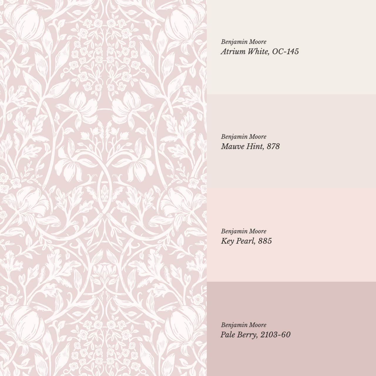 Tiphaine Vintage Twining Blooms Pink Blush Wallpaper