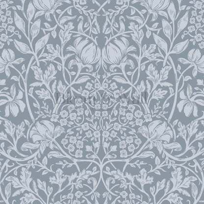Tiphaine Vintage Twining Blooms Blue Sky Wallpaper