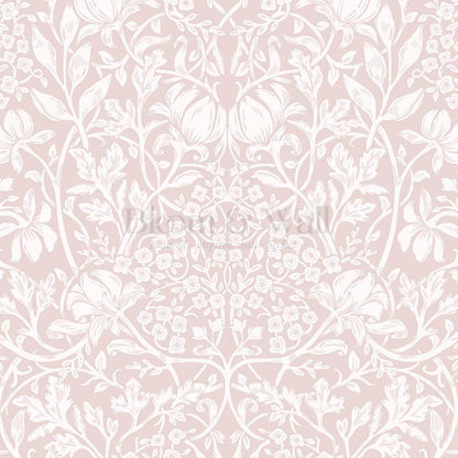 Tiphaine Vintage Twining Blooms Pink Blush Wallpaper