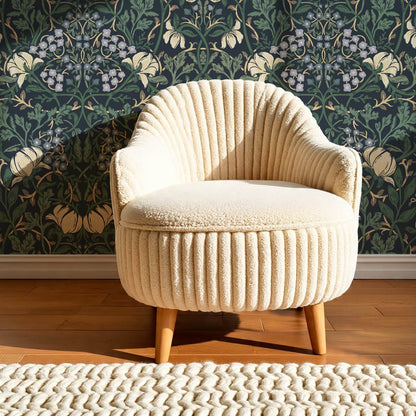 Tiphaine Vintage Twining Blooms Navy Green Wallpaper