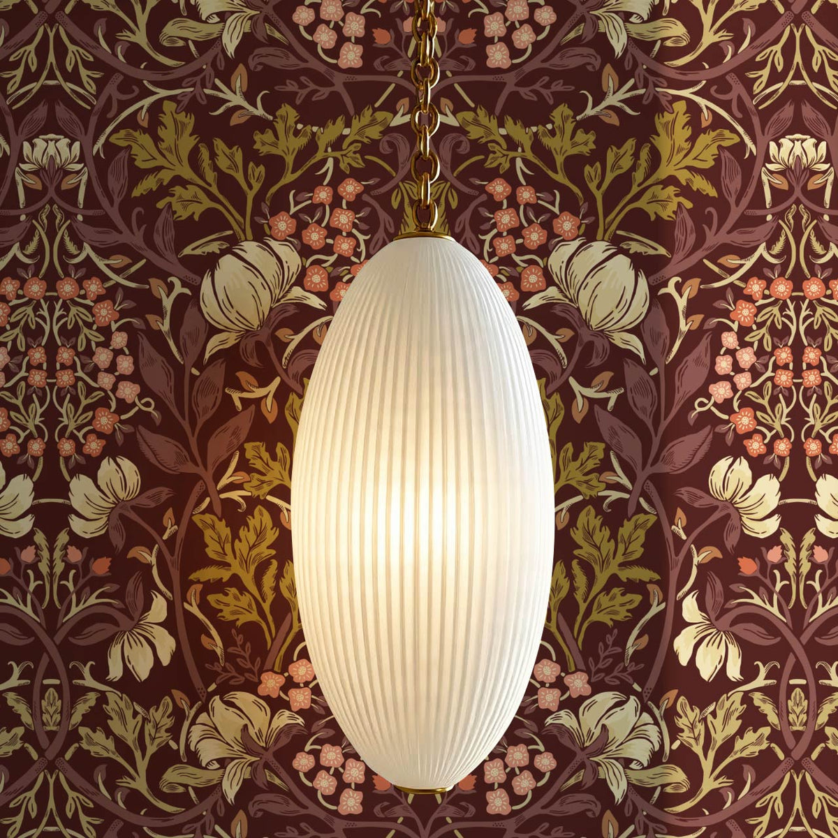 Tiphaine Vintage Twining Blooms Burgundy Coral Wallpaper