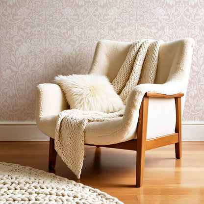 Tiphaine Vintage Twining Blooms Pink Blush Wallpaper