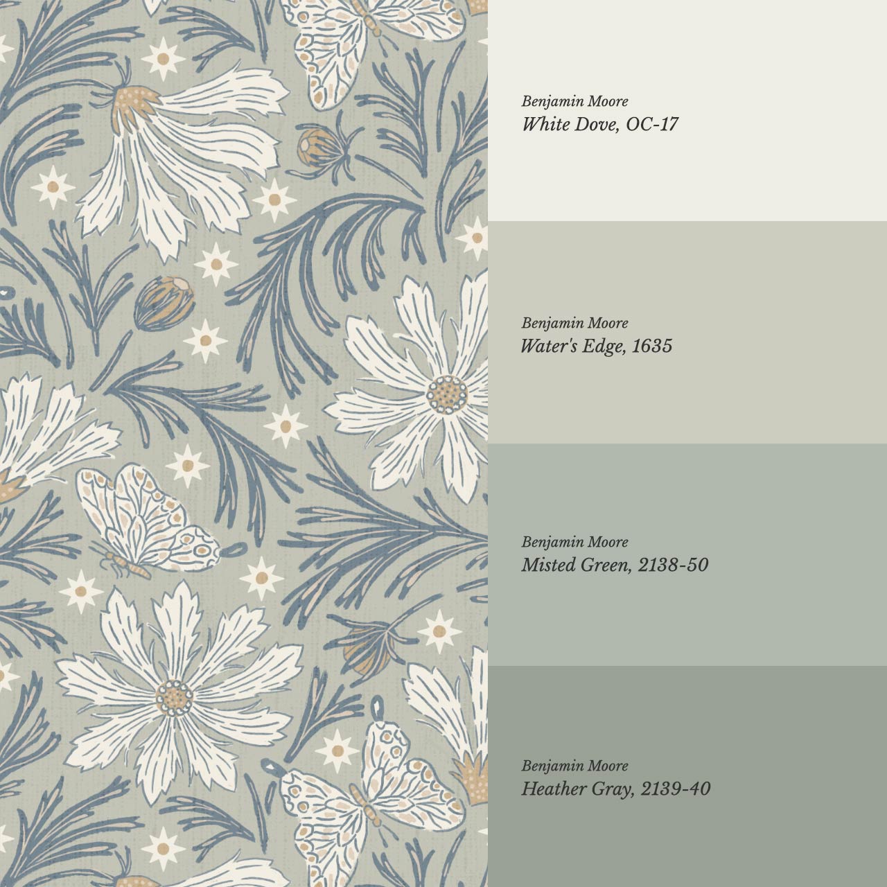 Titi Cosmos and Stars Deep Seaglass Cream Wallpaper