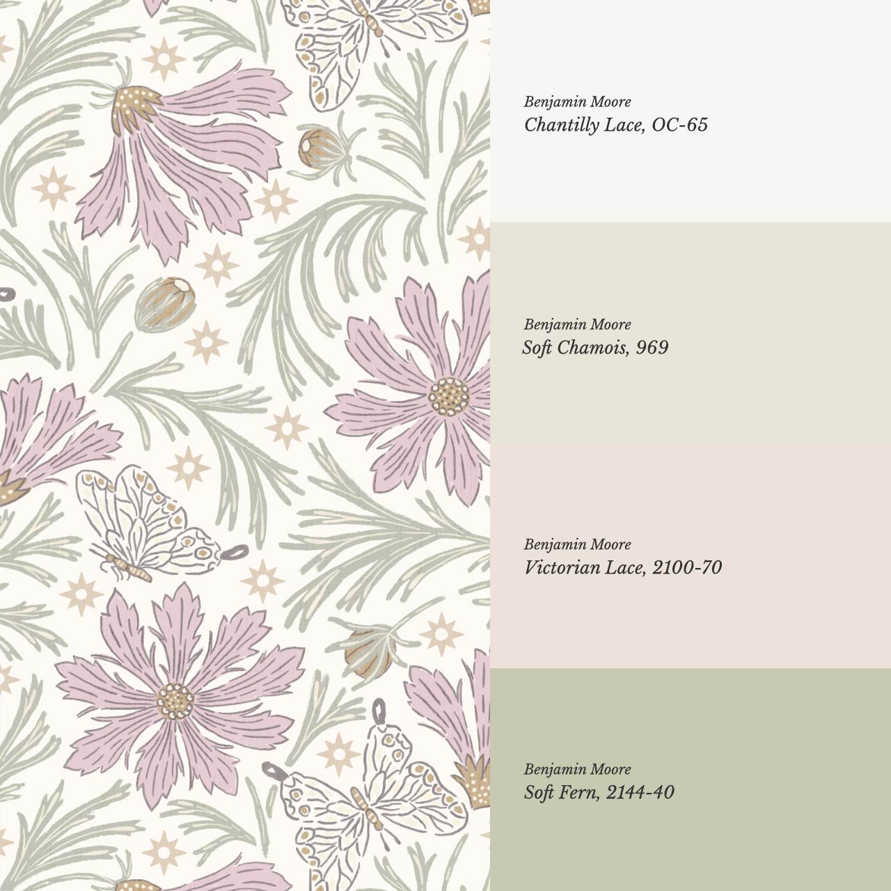 Titi Cosmos and Stars Soft Sage Pink Wallpaper
