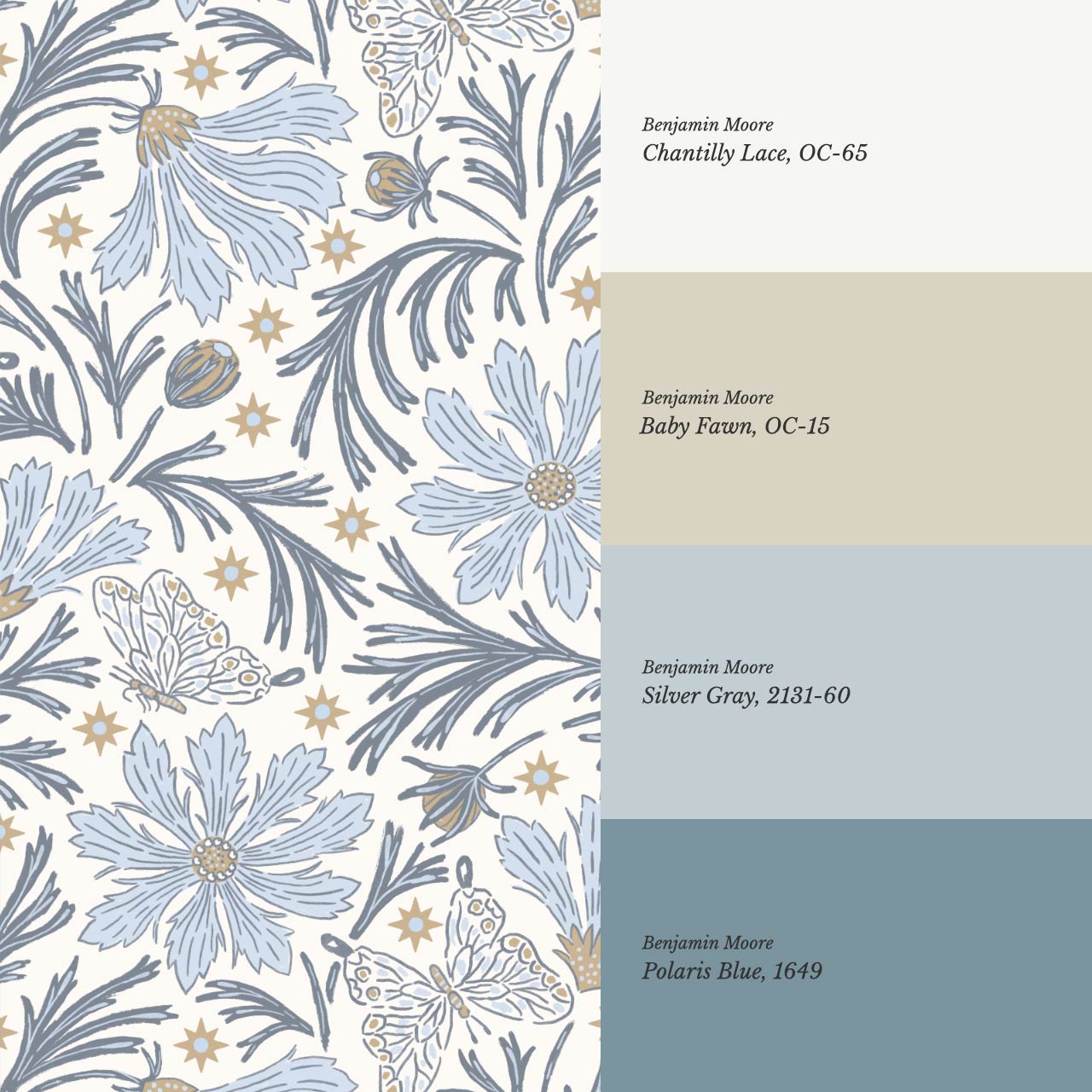 Titi Cosmos and Stars Sky Blue Cream Wallpaper