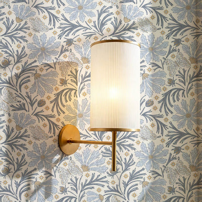 Titi Cosmos and Stars Sky Blue Cream Wallpaper
