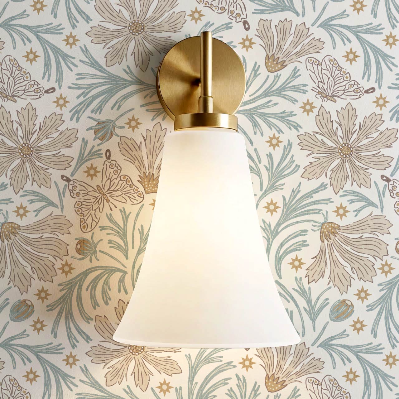 Titi Cosmos and Stars White Seaglass Beige Wallpaper