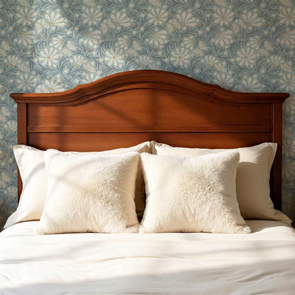 Titi Cosmos and Stars Slate Blue Cream Wallpaper
