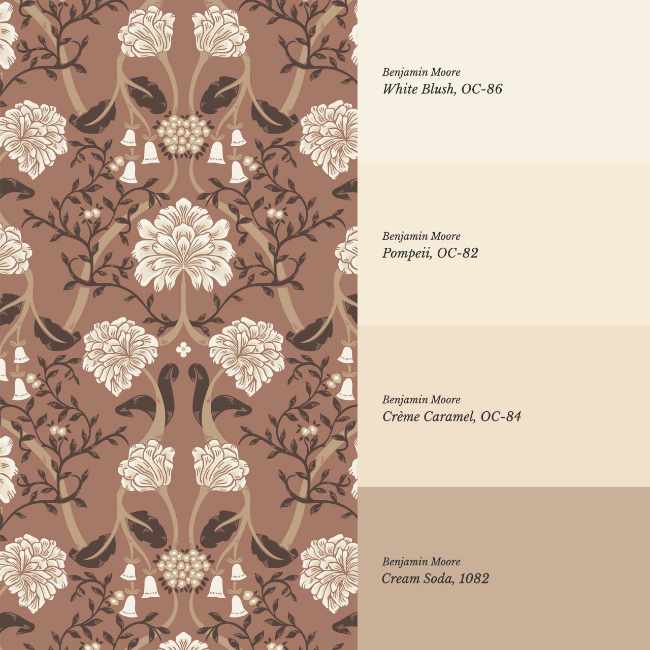 Triin Chrysanthemum Floral Cocoa Cream Wallpaper