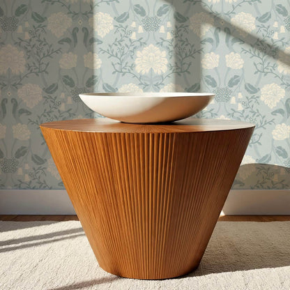 Triin Chrysanthemum Floral Sea Glass Cream Wallpaper