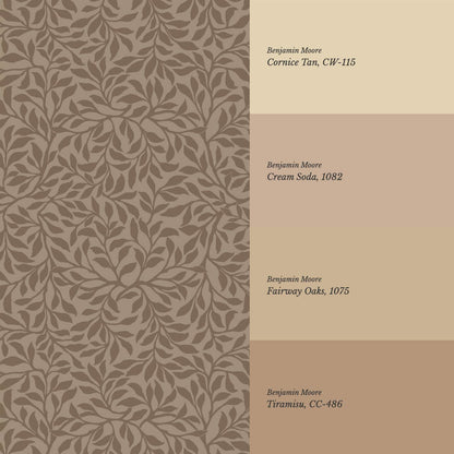 Trinidad Winding Foliage Brown Beige Wallpaper