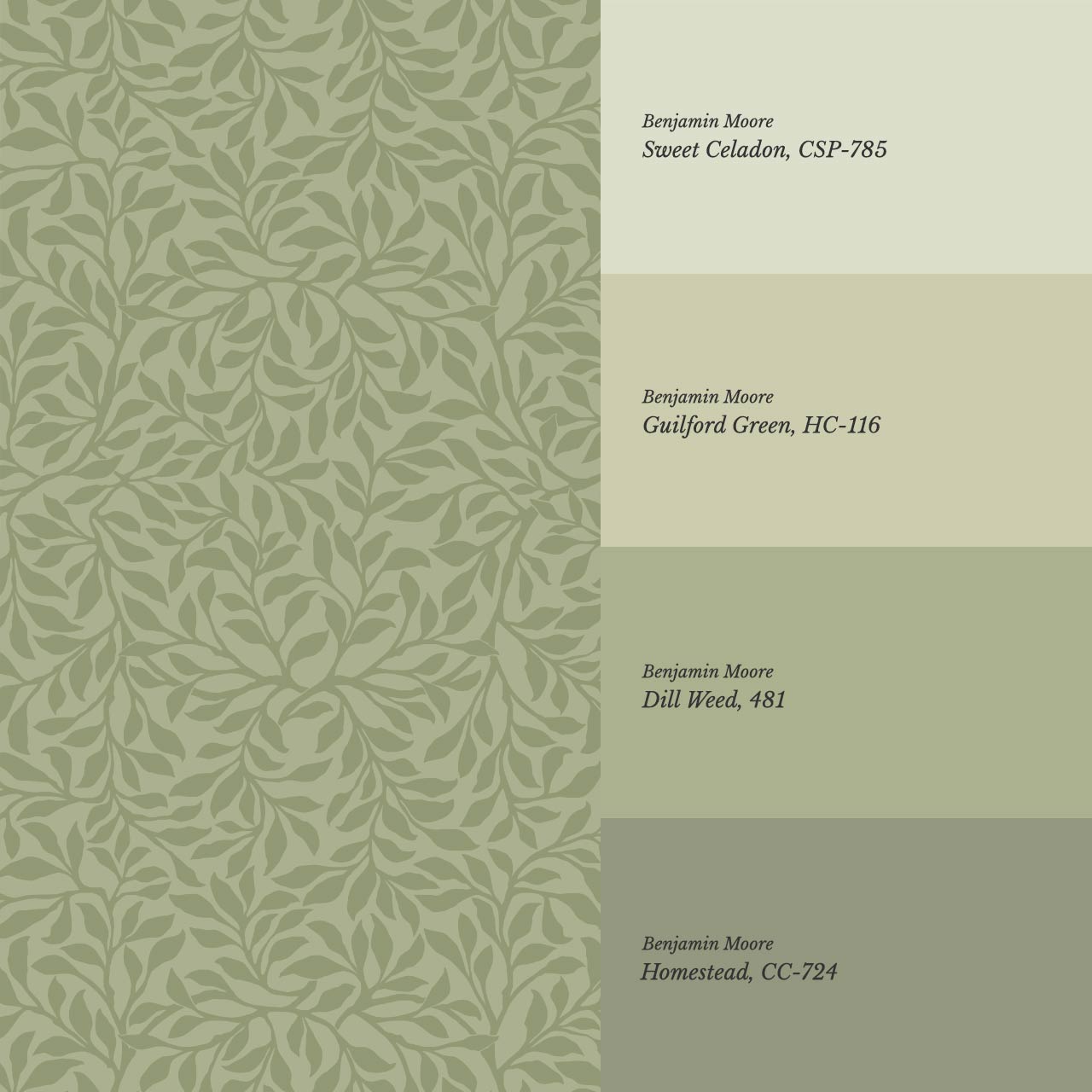 Trinidad Winding Foliage Salad Green Wallpaper