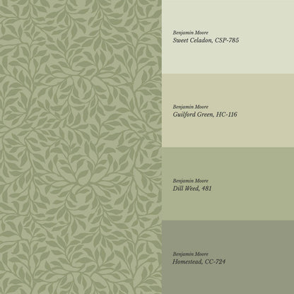 Trinidad Winding Foliage Salad Green Wallpaper